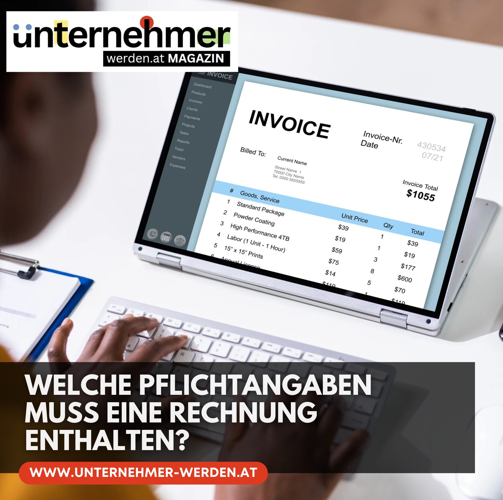 Welche Pflichtangaben muss eine Rechnung enthalten?
